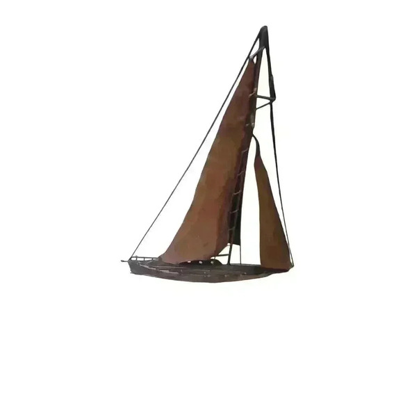 Vintage Mid Century MCM Copper Sailing Sail Ship Wall Hanging - Picture 1 of 8